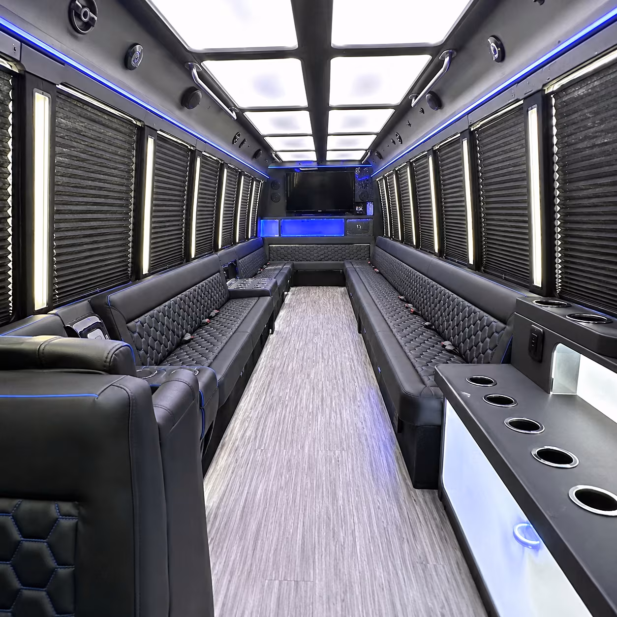auburn party bus rental interior